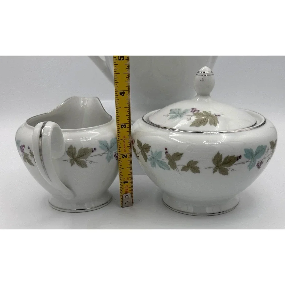 Vintage Fine China Japan 6701 Teapot Creamer & Sugar Bowl Schoenfeld 1967 EUC